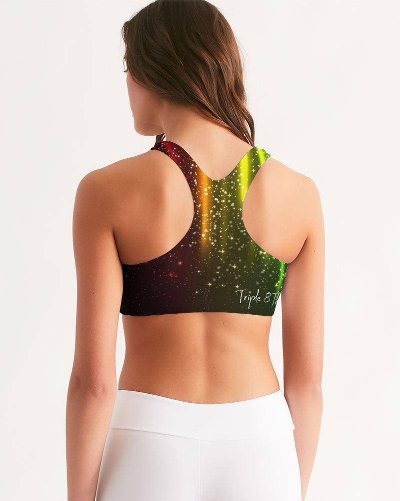 Rainbow Streak Coruscate Women's Seamless Sports Bra