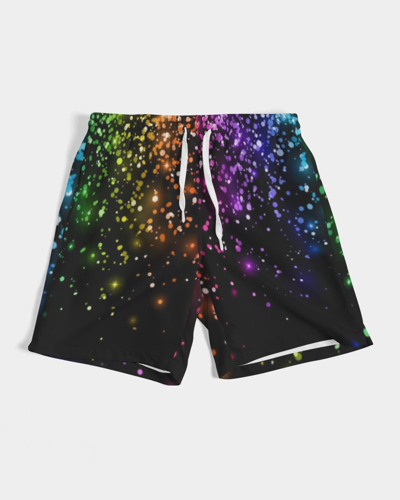 Black Rainbow Coruscate Men's Swim Trunk