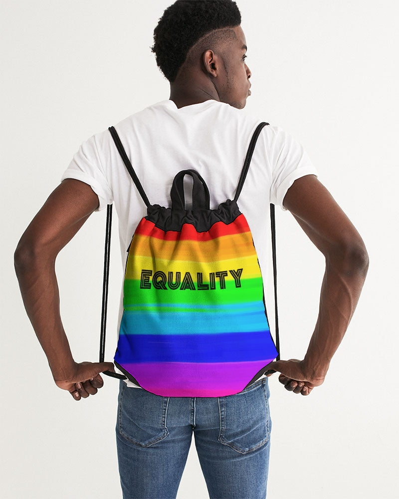 Pride 2022 EQUALITY Painted Rainbow Canvas Drawstring Bag