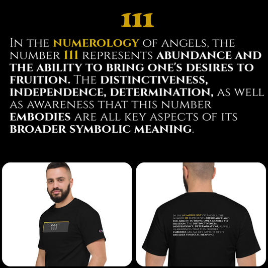 Numerology 111 - Men's Black Champion T-Shirt