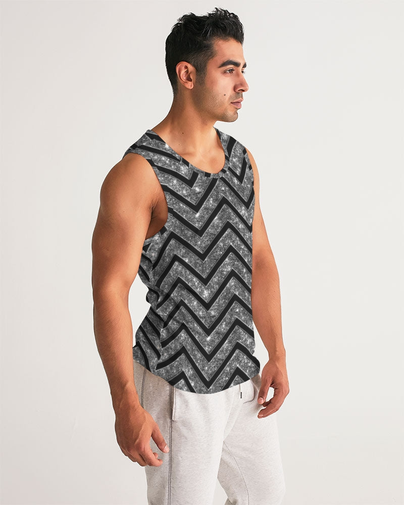 Silver n Black Coruscate Men's Sports Tank