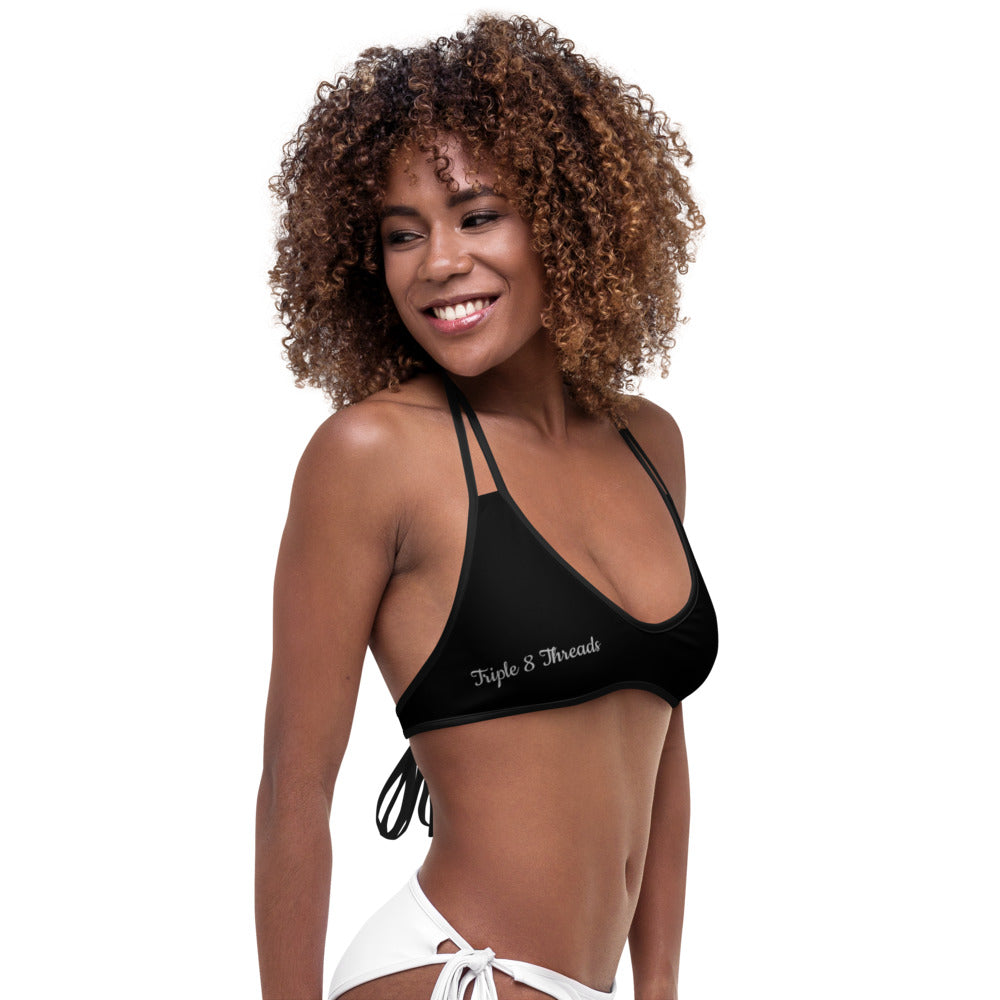 Silver n Black Coruscate Bikini Top