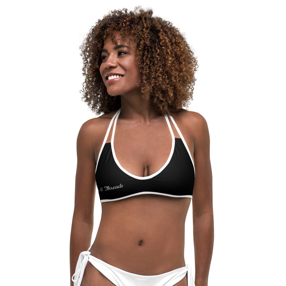 Silver n Black Coruscate Bikini Top