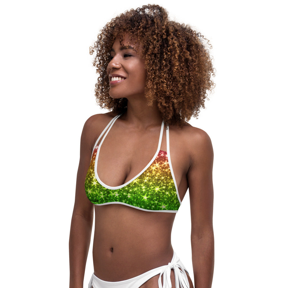 Rainbow Coruscate Bikini Top