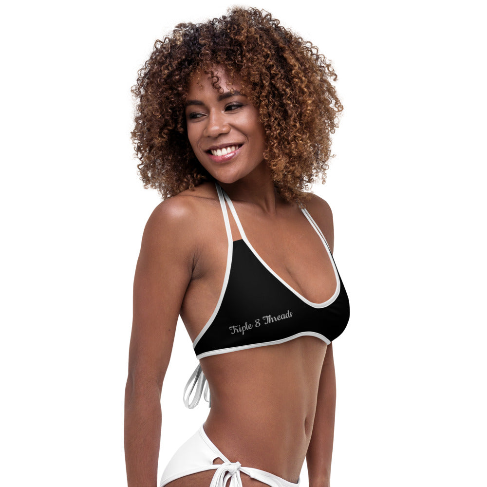 Silver n Black Coruscate Bikini Top