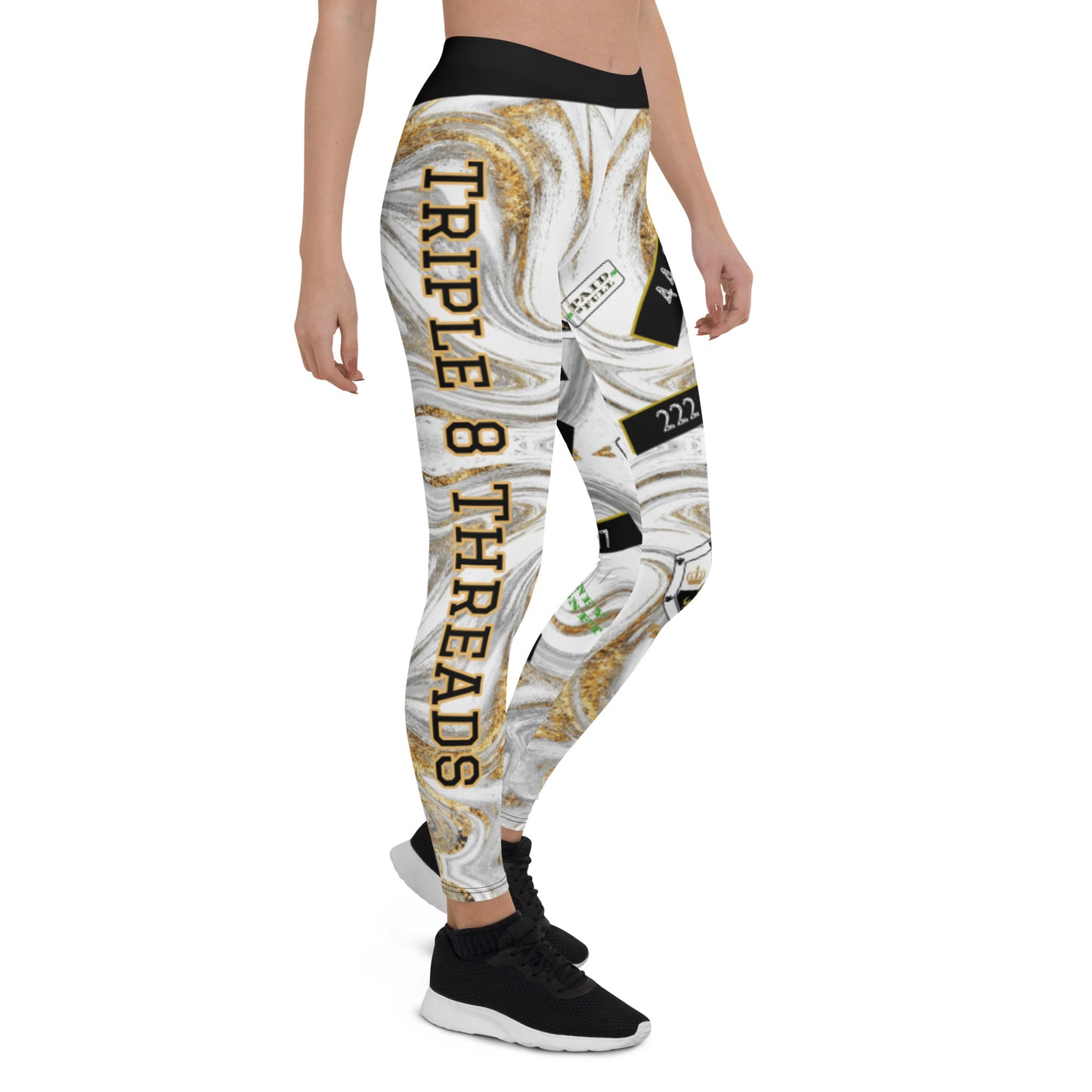 8xquiZit Collection T8T Women's White Marble Manifestation Leggings