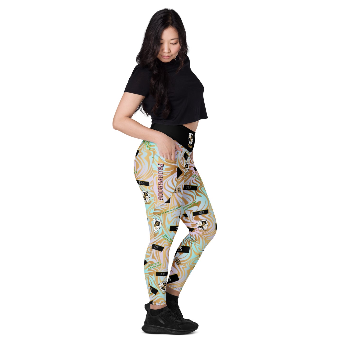 8xquiZit Collection - Pynk N Turq Jungle Luv Leggings with pockets