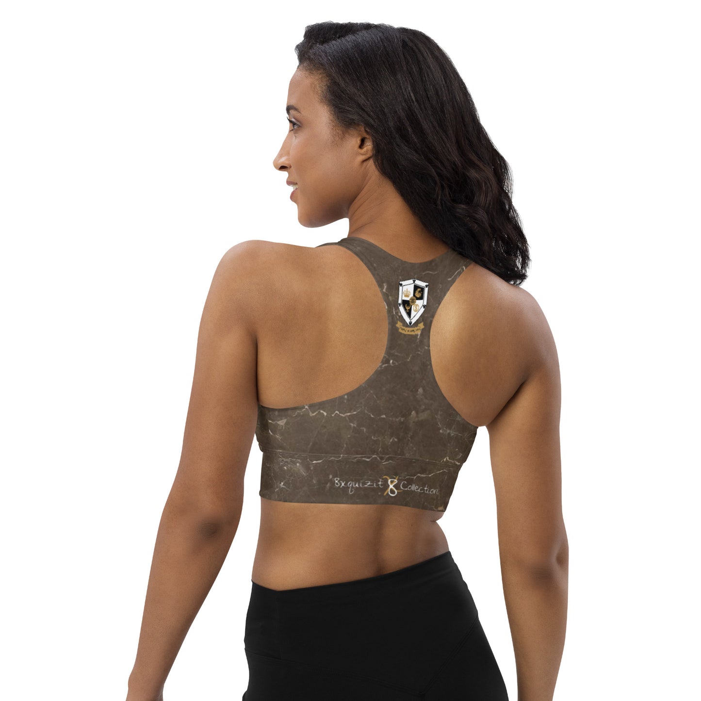 8xquiZit Collection - Women's Marble Coco-cured Longline Sports Bra