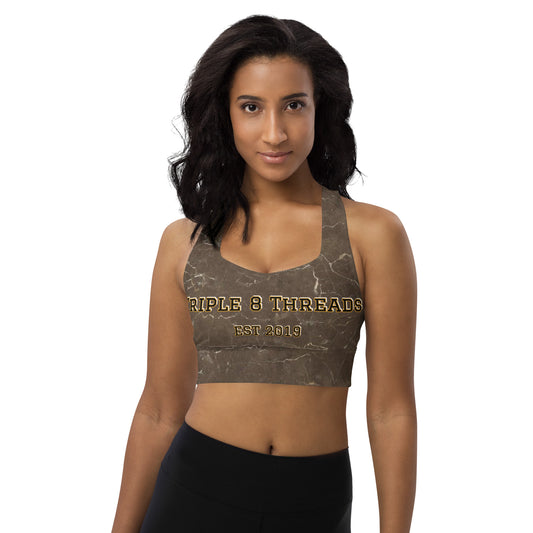 8xquiZit Collection - Women's Marble Coco-cured Longline Sports Bra