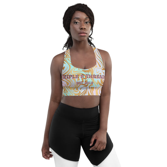 8xquiZit Collection - Pynk N Turq Jungle Luv Longline Sports Bra