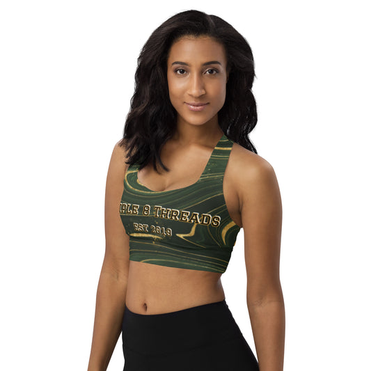 8xquiZit Collection - Green Luxury Longline Sports Bra