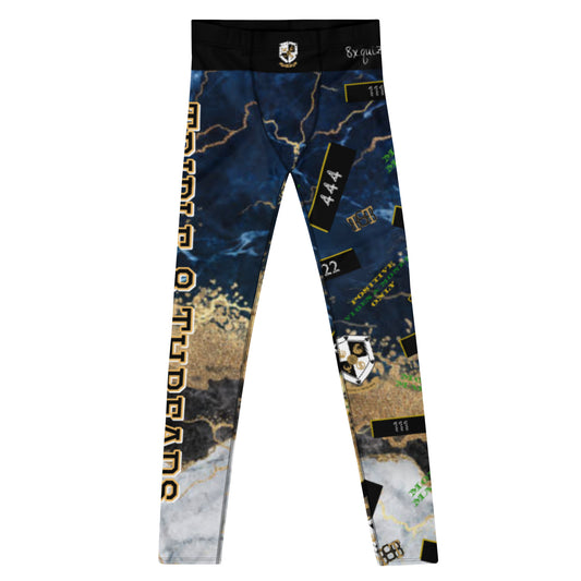 8xquiZit Collection -  Men's Tri-color Blue, Gold, & White Manifestation Leggings