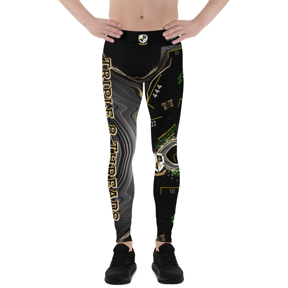 8xquiZit Collection - Men's Deep Black n Gold Marble Leggings