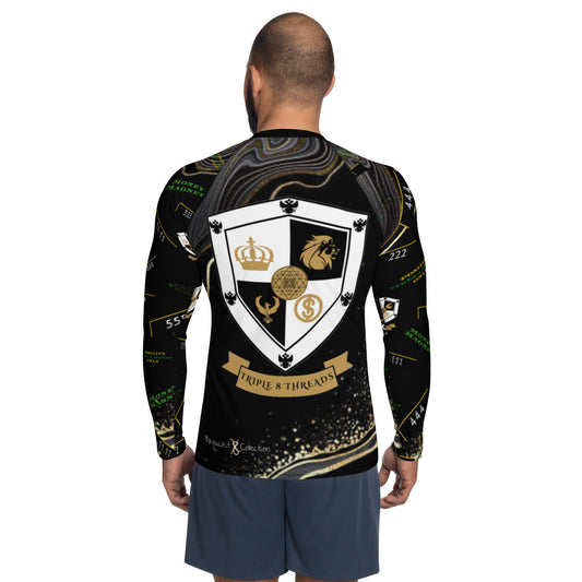 8xquiZit Collection - Men's Deep Black n Gold Marble Activewear