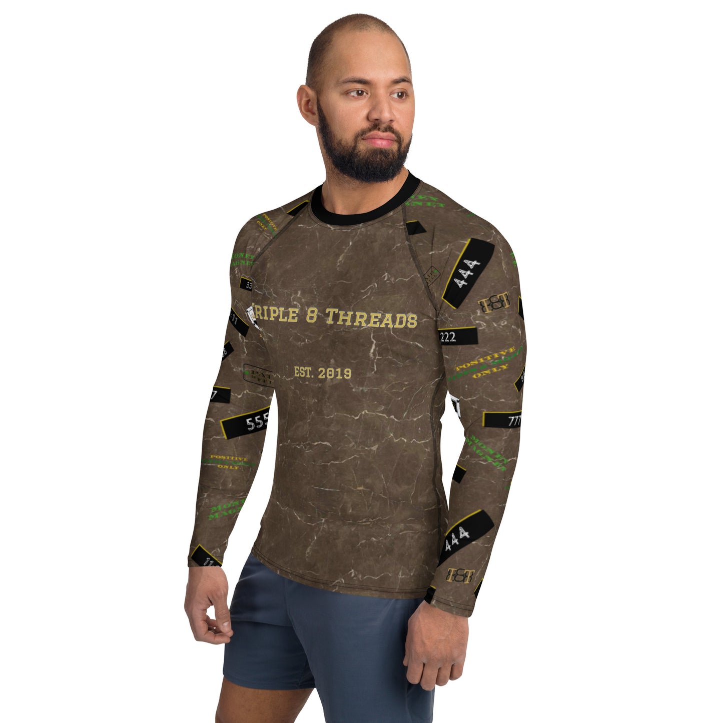 8xquiZit Collection - Men's Marble Coco-cured Long-sleeve Activewear