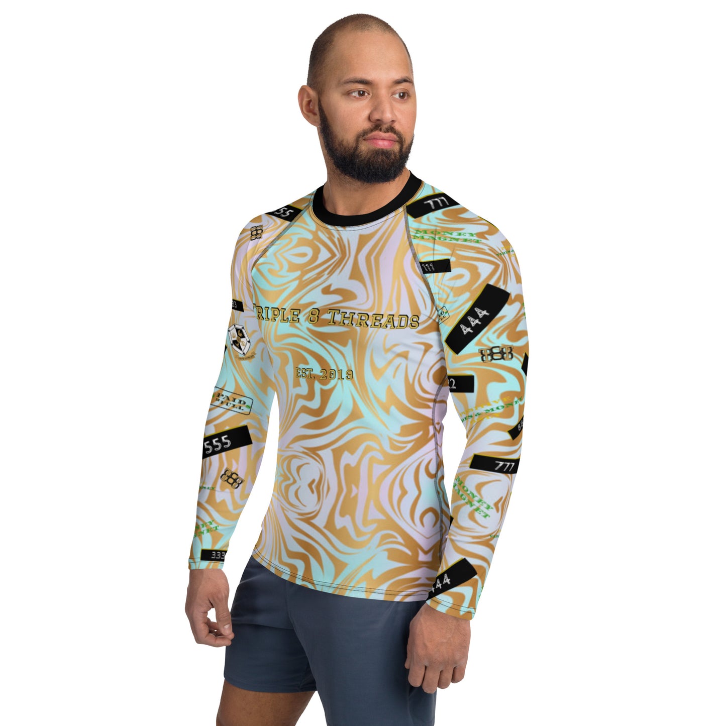 8xquiZit Collection - Men's Pynk N Turq Jungle Luv Long-sleeve Activewear