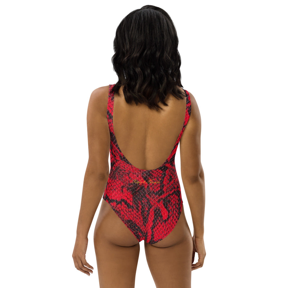 Red Snake One-Piece Swimsuit