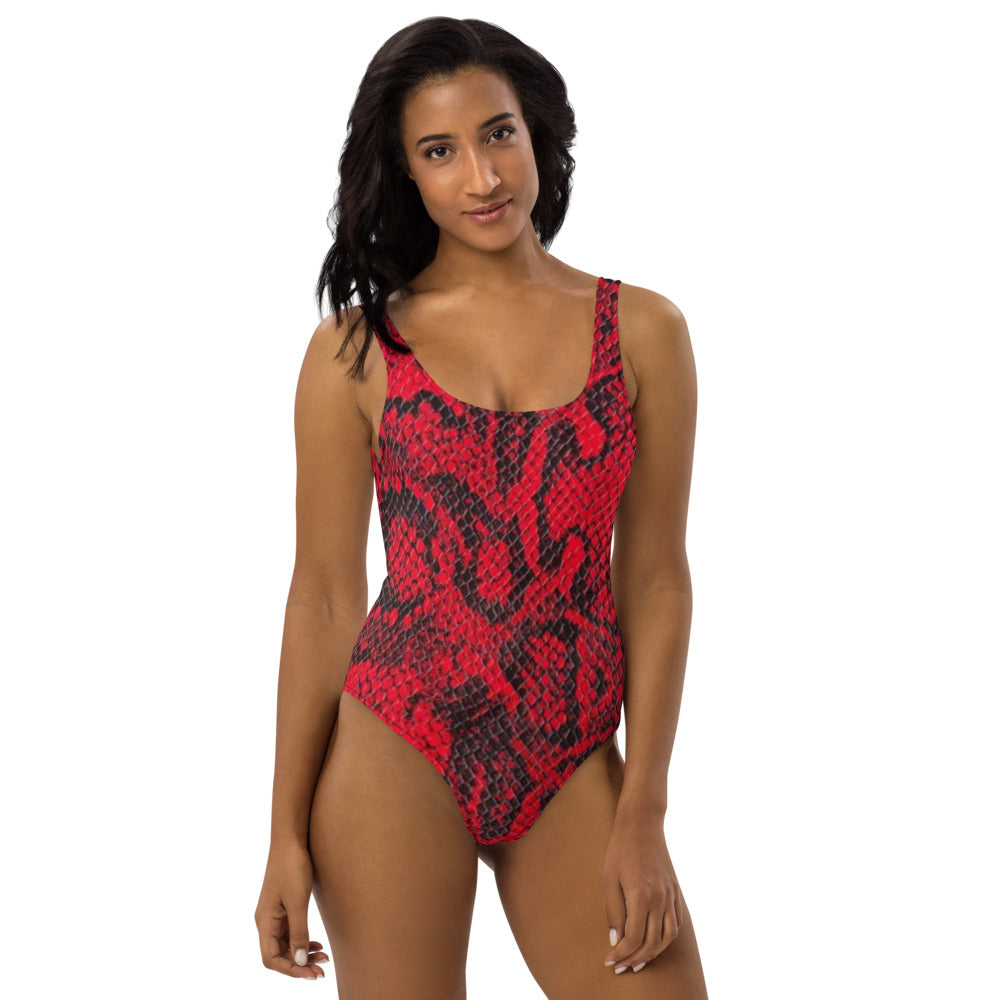 Red Snake One-Piece Swimsuit