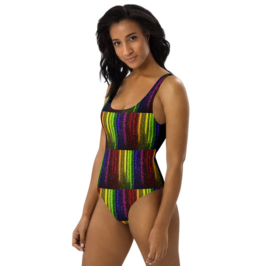 Rainbow Streak Coruscate One-Piece Swimsuit