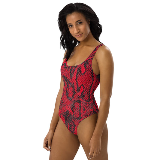 Red Snake One-Piece Swimsuit