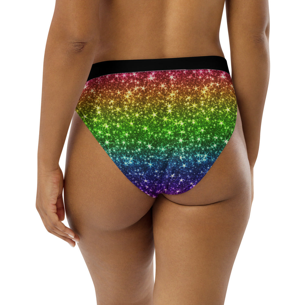 Rainbow Coruscate high-waisted bikini bottom