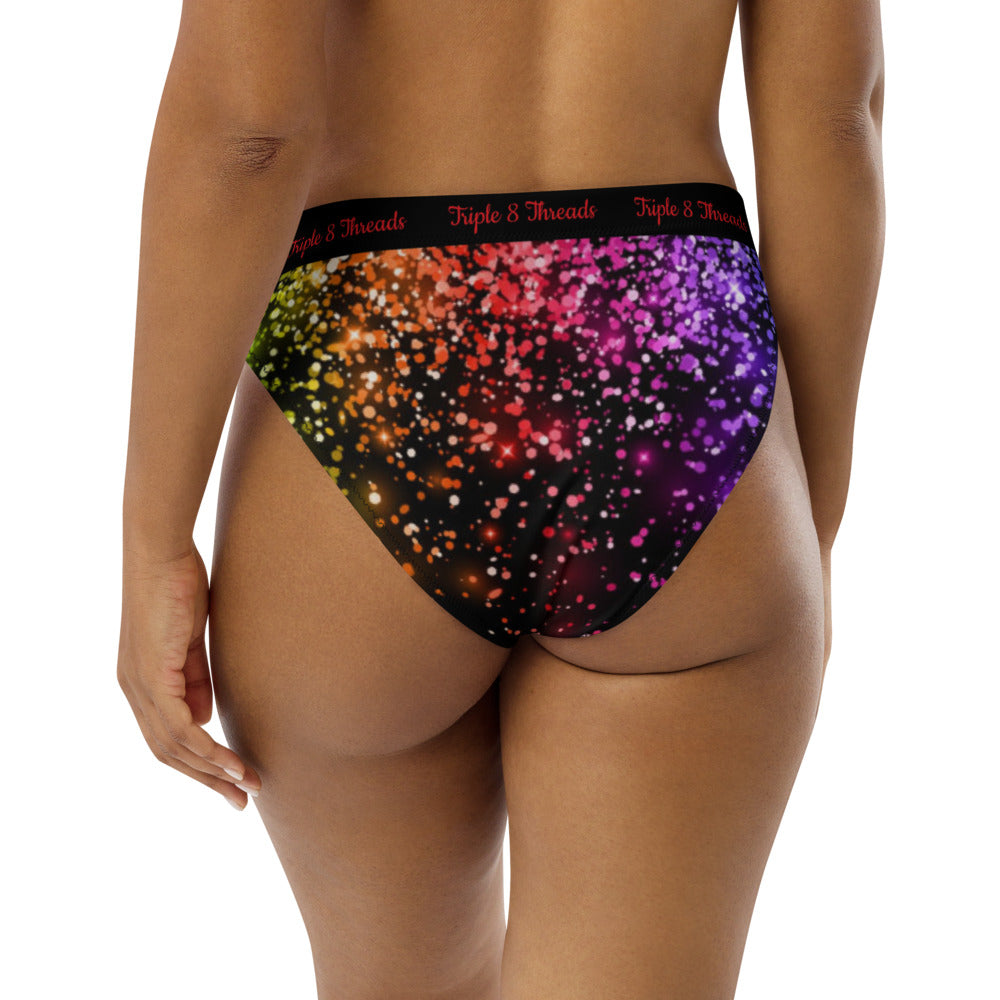 Black Rainbow Coruscate High-waisted bikini bottom