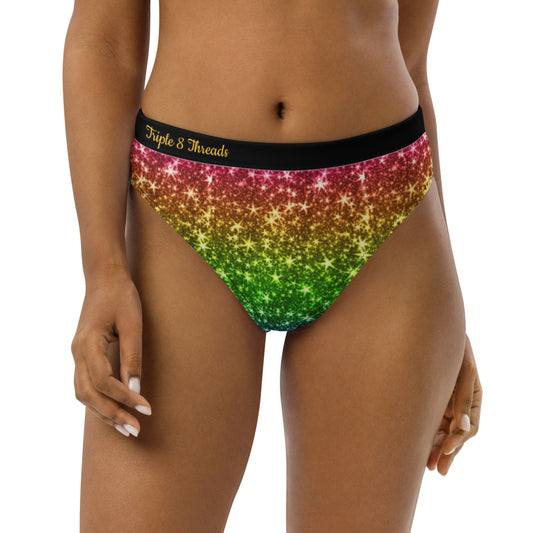 Rainbow Coruscate high-waisted bikini bottom