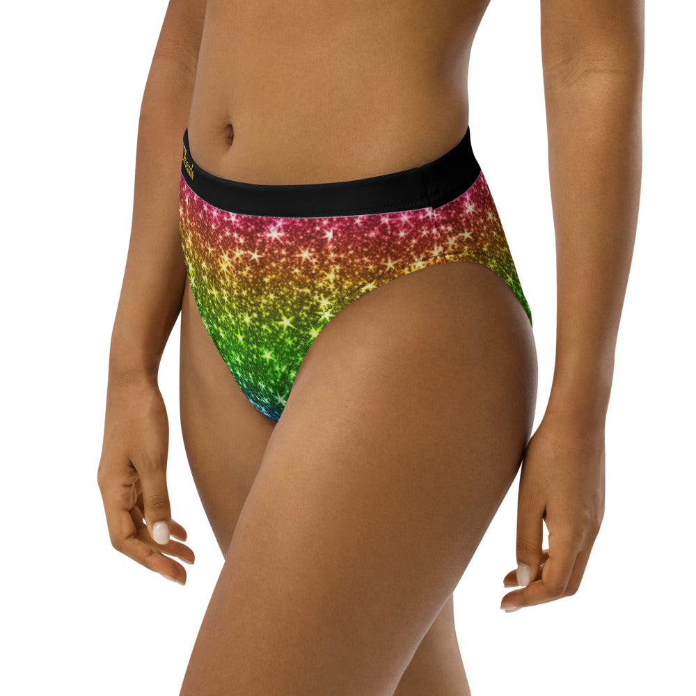 Rainbow Coruscate high-waisted bikini bottom