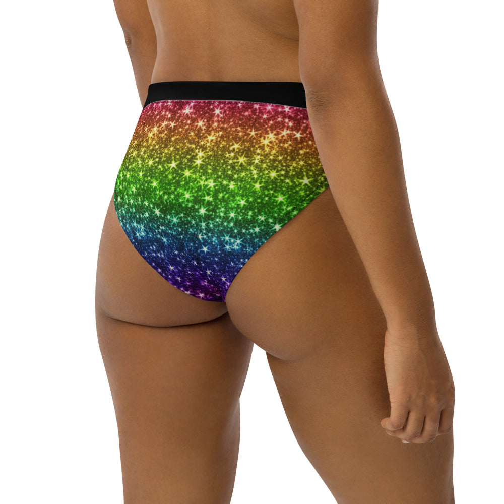 Rainbow Coruscate high-waisted bikini bottom