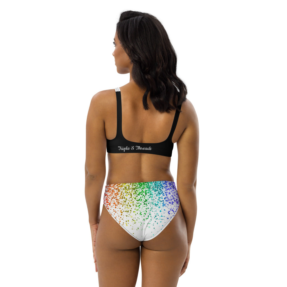 Rainbow Coruscate 2 High-waisted bikini