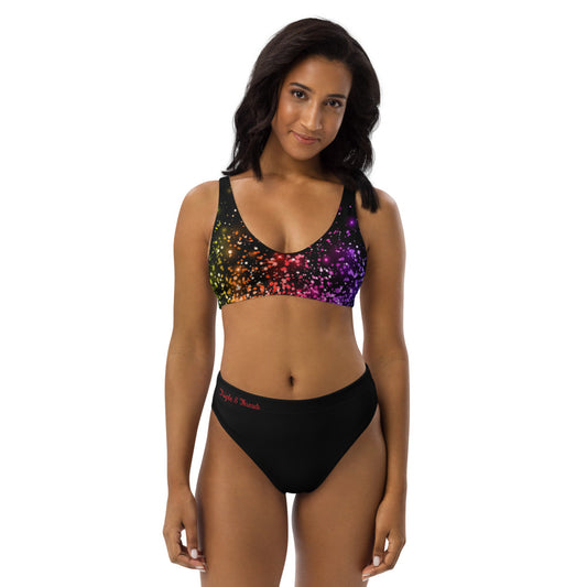 Black Rainbow Coruscate High-waisted bikini