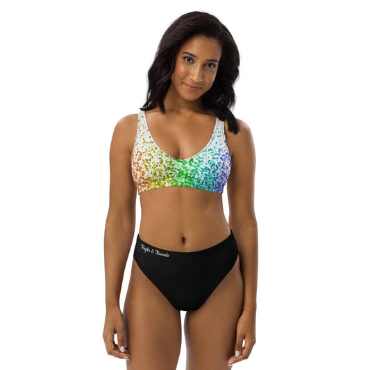 Rainbow Coruscate 2 High-waisted bikini