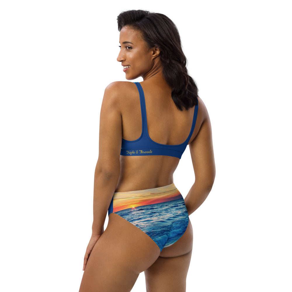 Blue Sunset - Blue high-waisted bikini