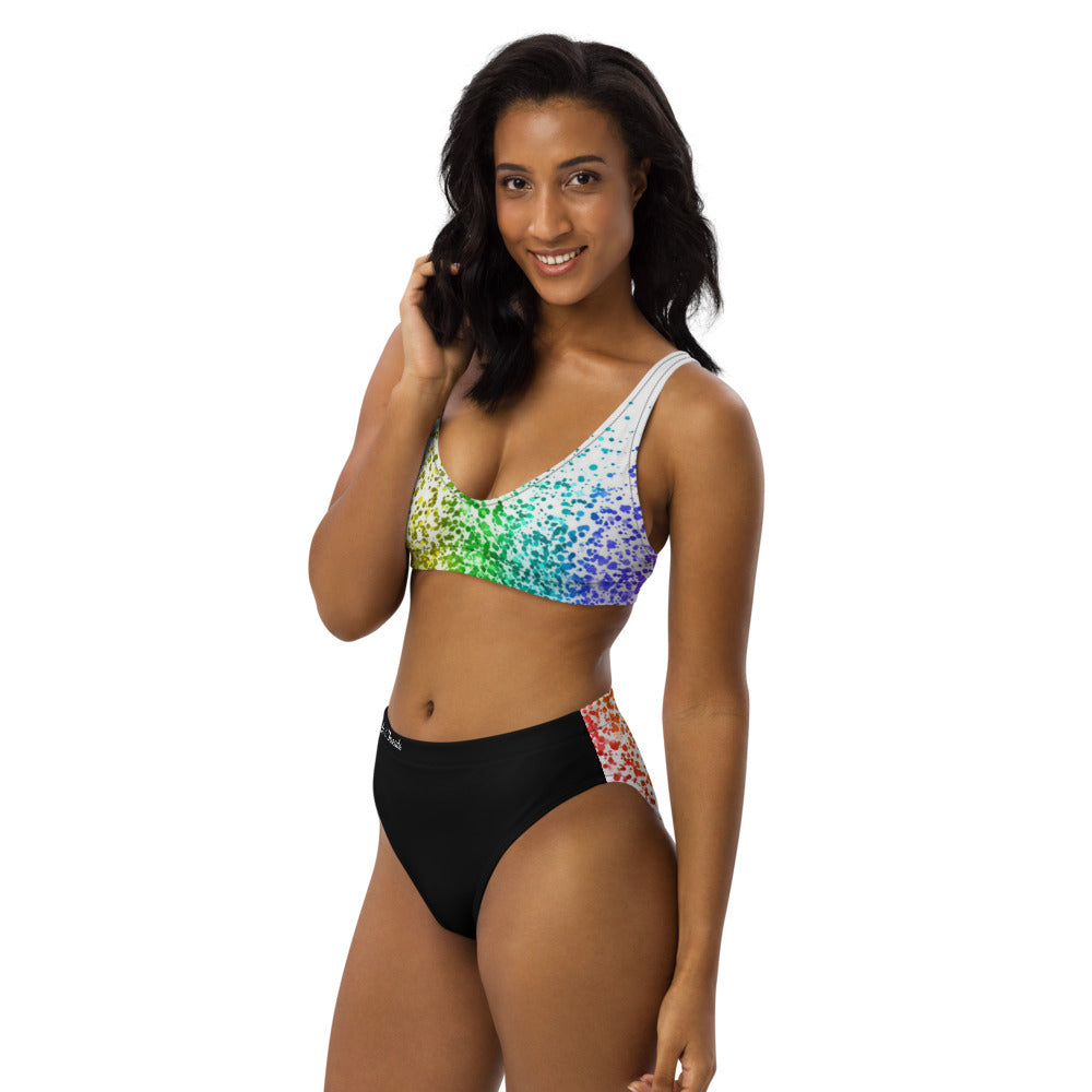 Rainbow Coruscate 2 High-waisted bikini