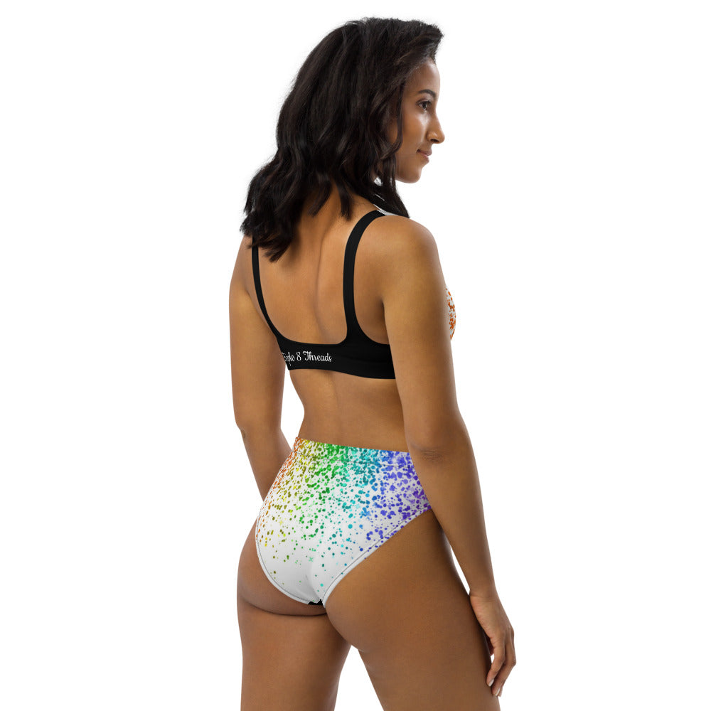 Rainbow Coruscate 2 High-waisted bikini