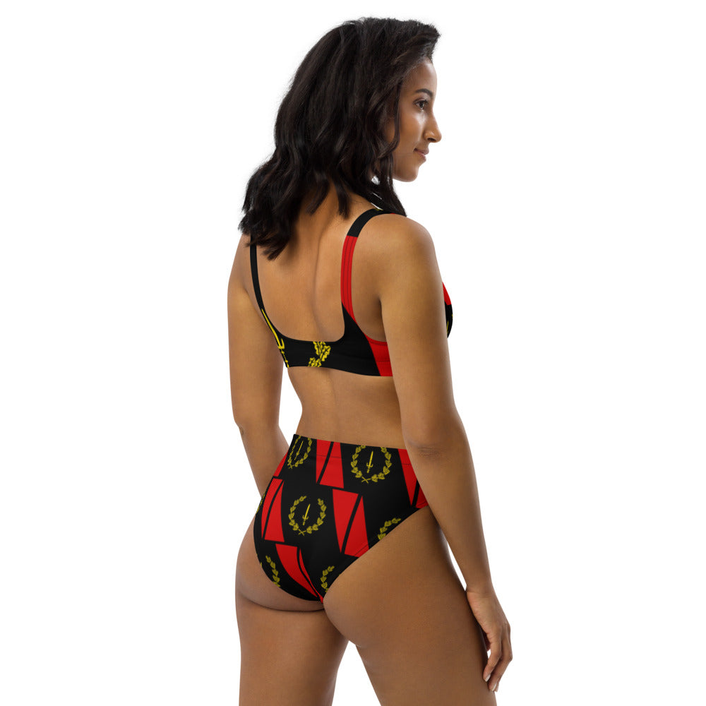 Black American Heritage Flag Recycled high-waisted bikini