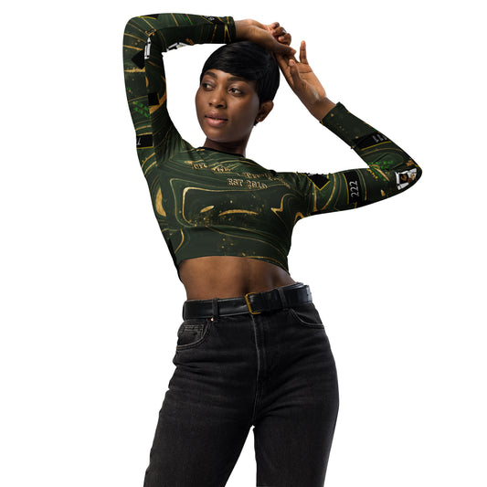 8xquiZit Collection T8T Women's Green Luxury Recycled long-sleeve crop top