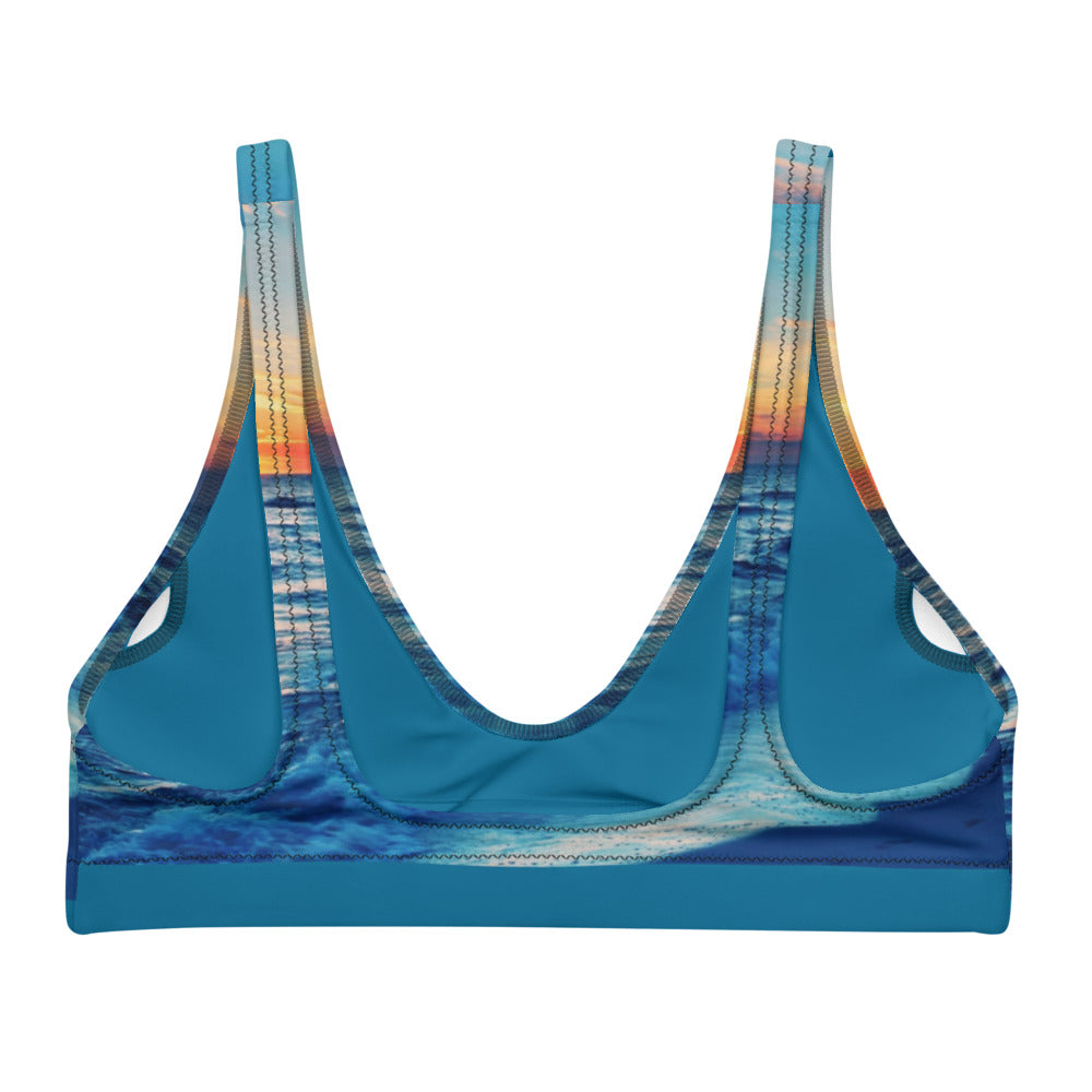 Beach Sunset Blue padded bikini top