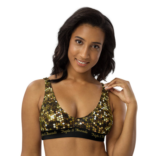 Gold Coruscate Padded bikini top