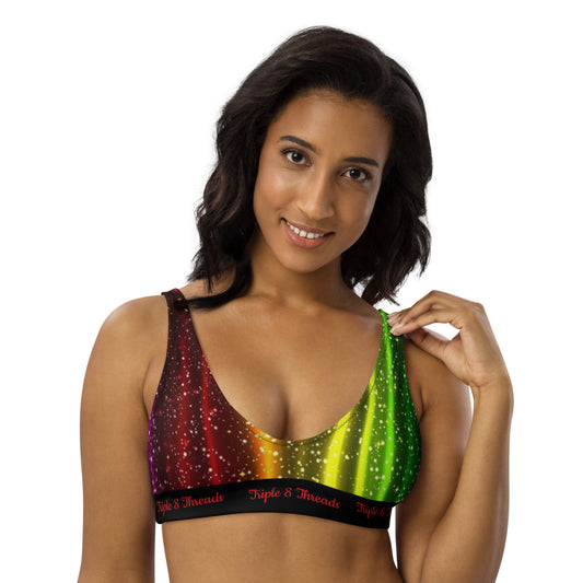 Rainbow Streak Coruscate Padded bikini top