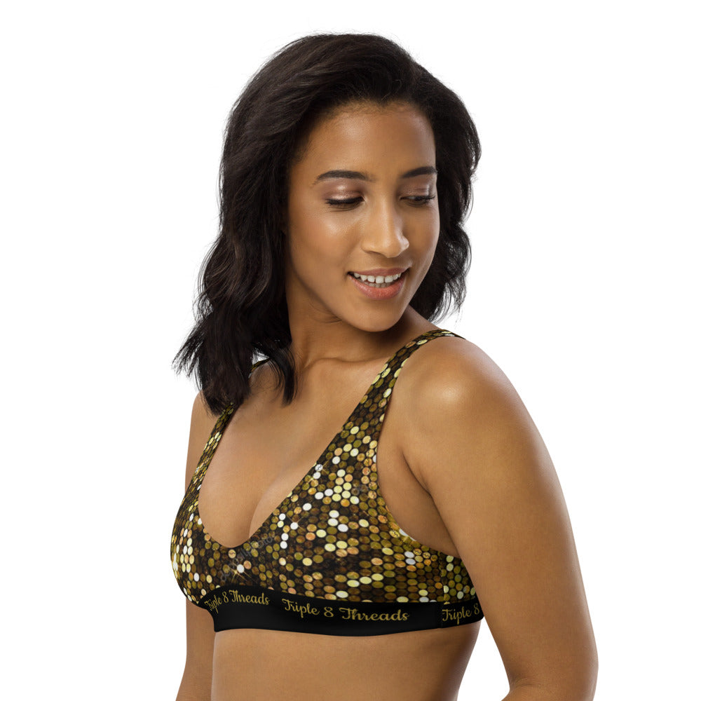 Gold Coruscate Padded bikini top