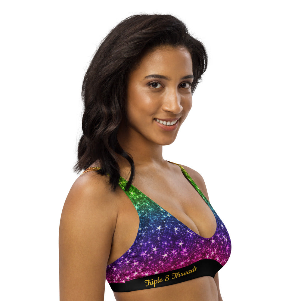 Rainbow Coruscate padded bikini top