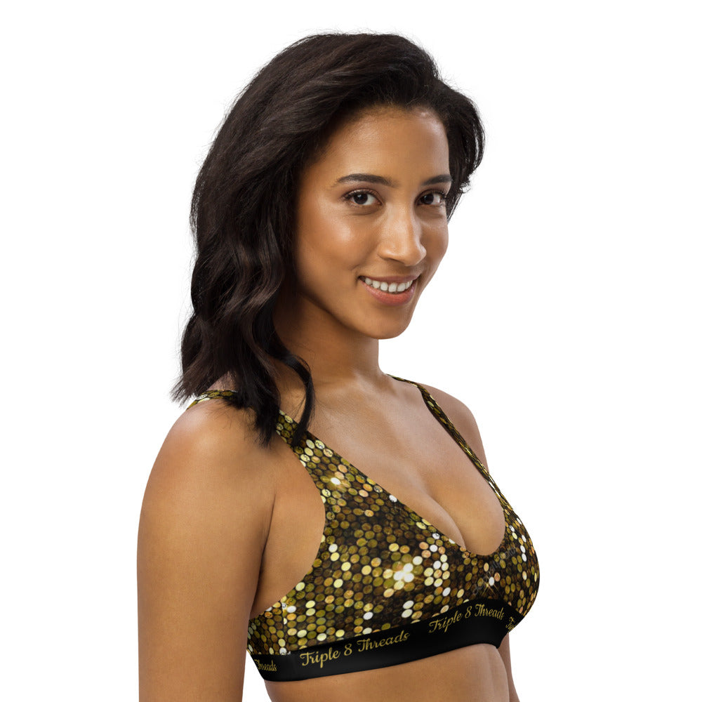 Gold Coruscate Padded bikini top