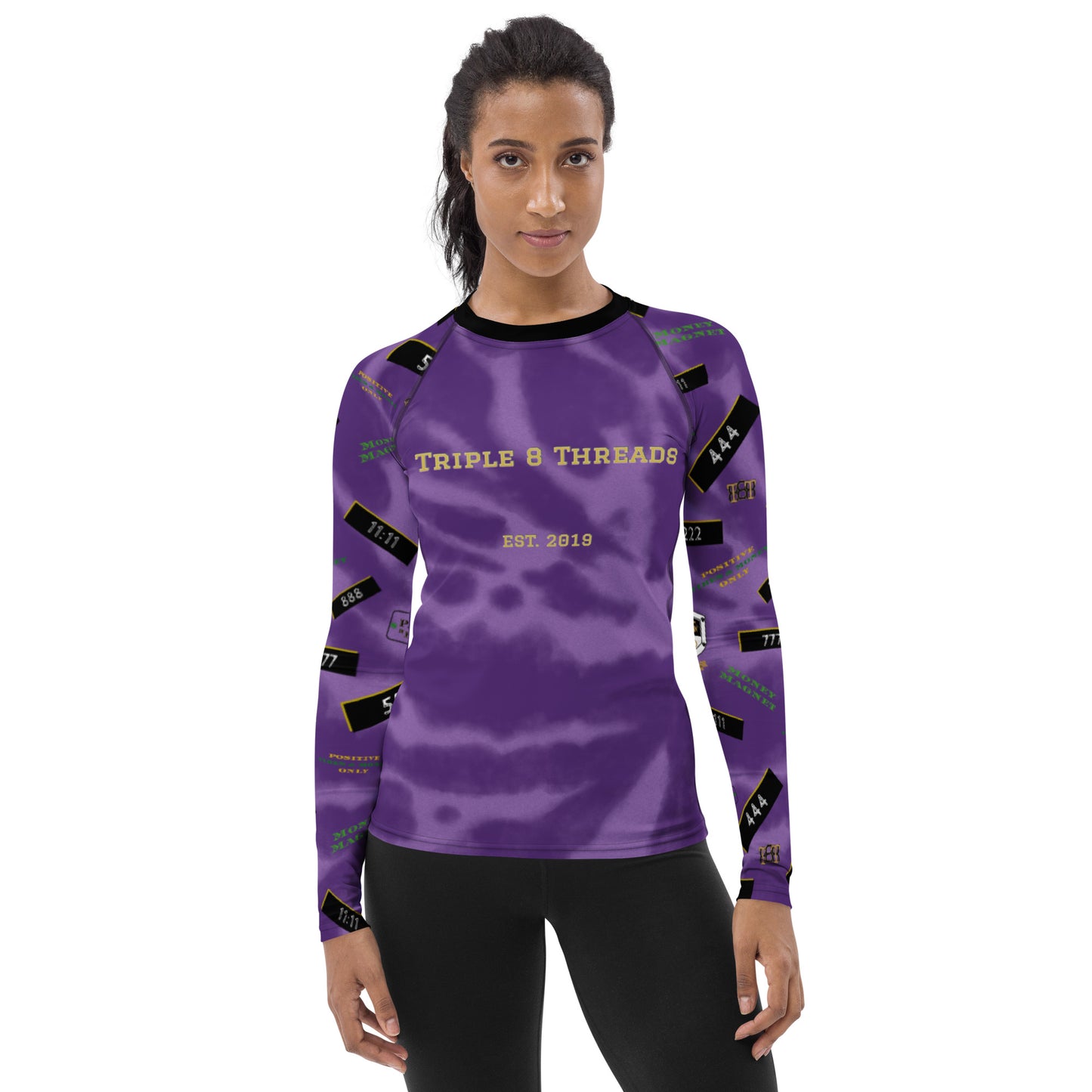 T8T Purp-burst Manifestation Women's Long Sleeve Activewear