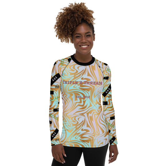 8xquiZit Collection - Women's Manifestation Pynk N Turq Jungle Luv Long Sleeve Activewear