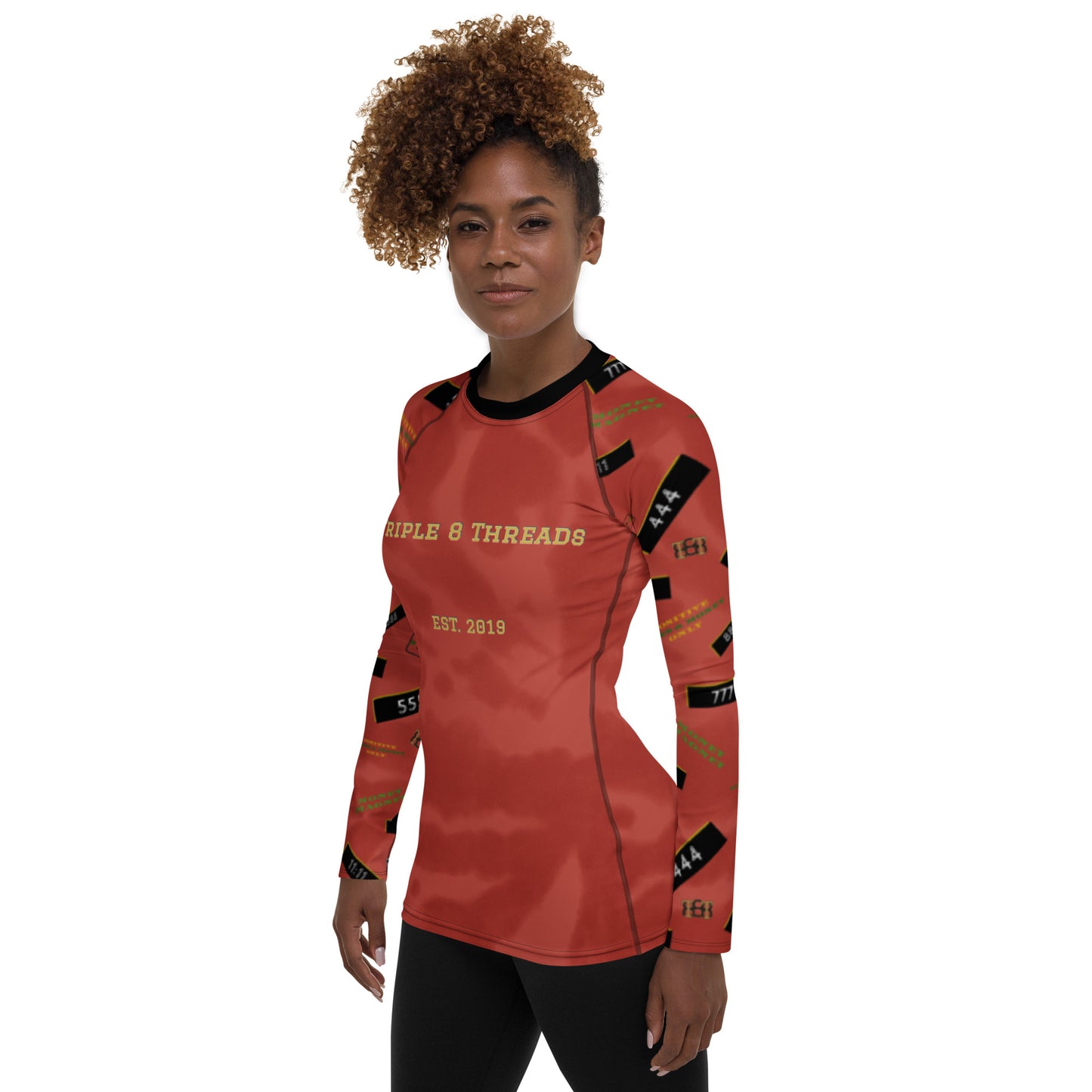 8xquiZit Collection - Women's Manifestation Red Starburst Long Sleeve Activewear