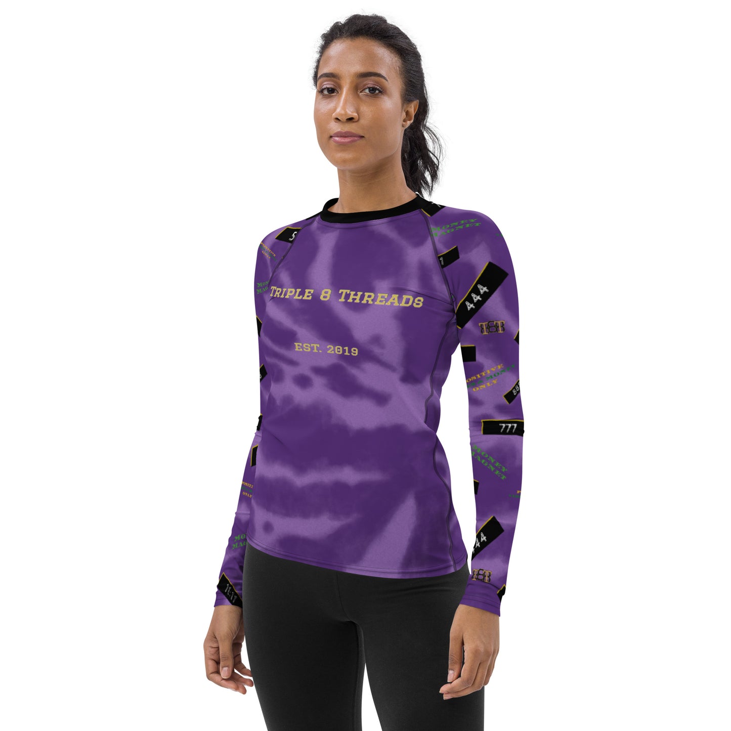 T8T Purp-burst Manifestation Women's Long Sleeve Activewear