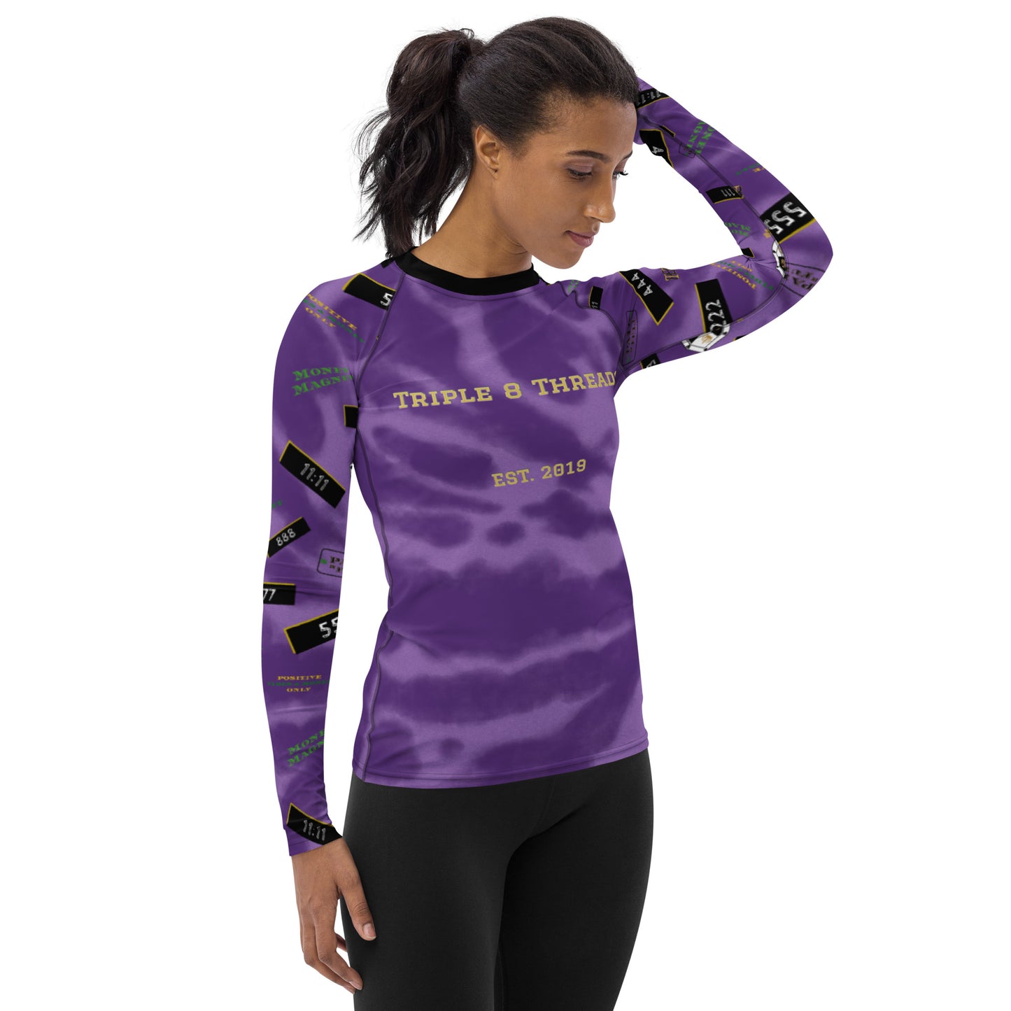 T8T Purp-burst Manifestation Women's Long Sleeve Activewear