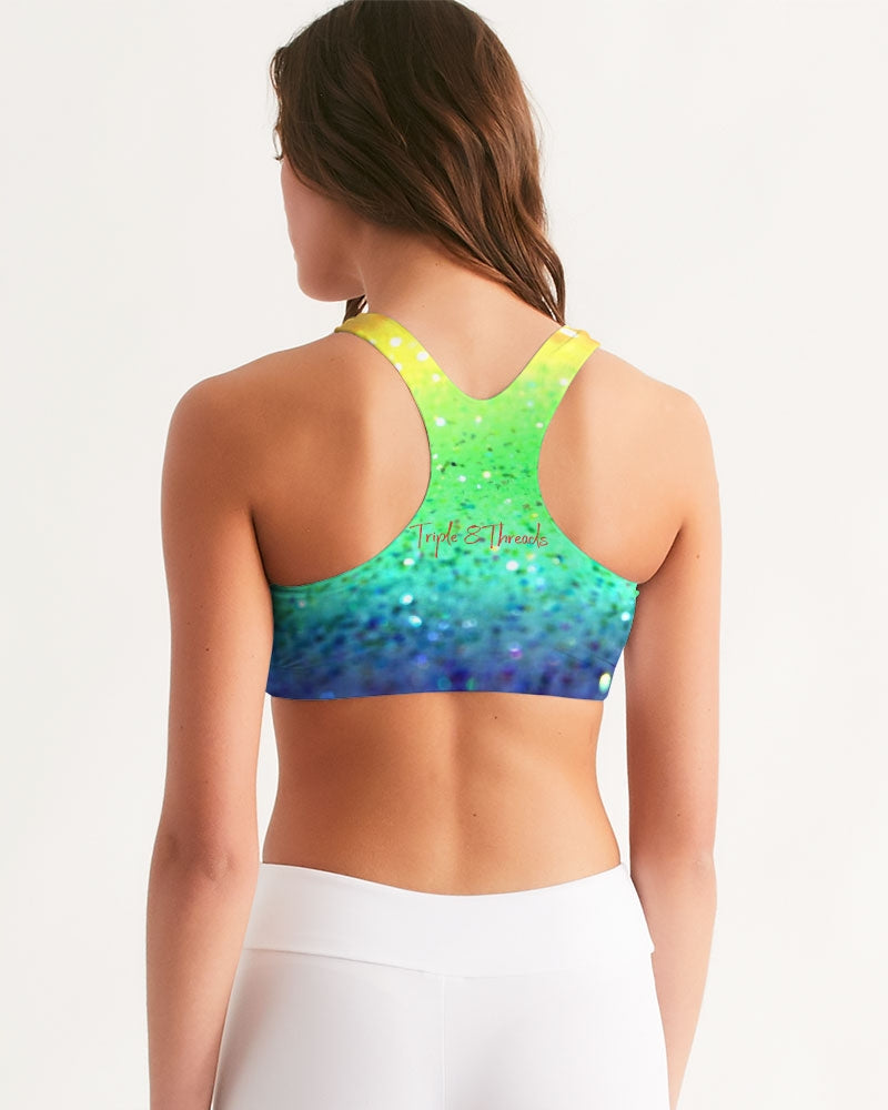 Rainbow Faded Coruscate Women's Seamless Sports Bra