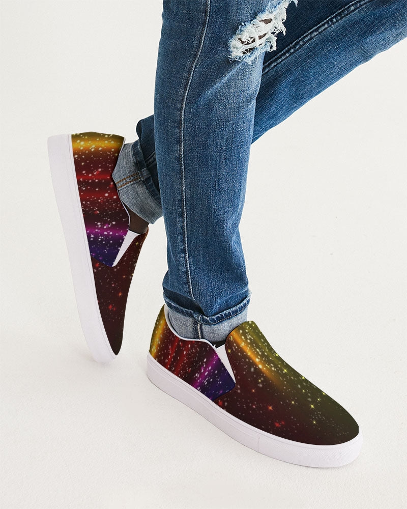 Rainbow Streak Coruscate Men's Slip-On Canvas Shoe